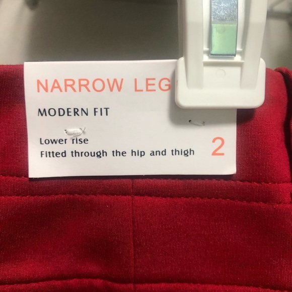 Narrow Fit Red Work Pants/Slacks - Picture 3 of 6